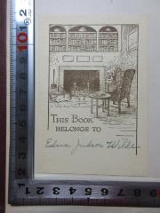 - (Wilde, Edna Gudron), Etikett: Exlibris, Name, Autogramm, Abbildung; 'This Book
belongs to
Edna Gudron Wilde'. 