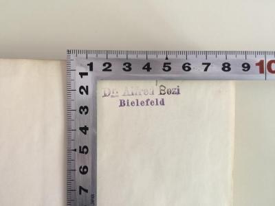 G3 EHR 1 (ausgesondert) : Grundlegung der Soziologie des Rechts (1913);- (Alfred Bozi), Stempel: Name, Ortsangabe; 'Dr. Alfred Bozi Bielefeld'. 