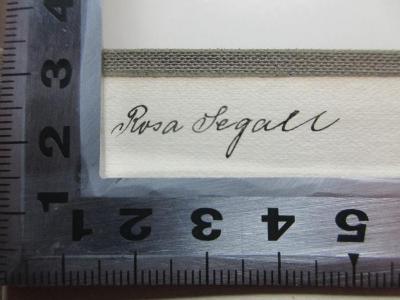 1 P 140&lt;2&gt;-1 : Feuilletons (1911);- (Segall, Rosa), Von Hand: Autogramm; 'Rosa Segall'. 