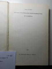 1 P 107 : Studien zur jüdischen Selbstverwaltung im Altertum (1936)