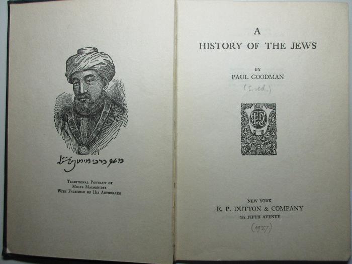 1 P 11&lt;5&gt; : A history of the Jews (1927)