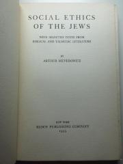 1 P 14 : Social ethics of the jews : with selected texts from biblical and talmudic literature (1935)