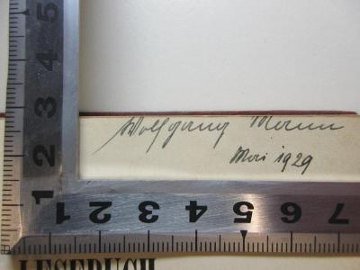 
10 M 24&lt;4&gt; : Angelsächsisches Lesebuch (1915);- (Mann, Wolfgang), Von Hand: Autogramm; 'Wolfgang Mann
Mai 1929'. 