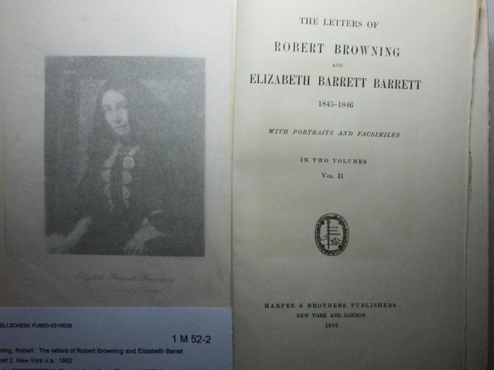 1 M 52-2 : The letters of Robert Browning and Elizabeth Barrett Barrett : 1845 - 1846 (1902)