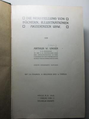 
2 A 85&lt;2&gt; : Die Herstellung von Büchern, Illustrationen Akzidenzen usw. (1910)