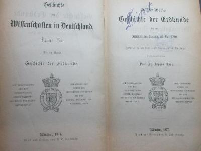 
2 A 119&lt;2&gt;-4 : O. Peschel's Geschichte der Erdkunde bis auf Alexander von Humboldt und Carl Ritter (1877)