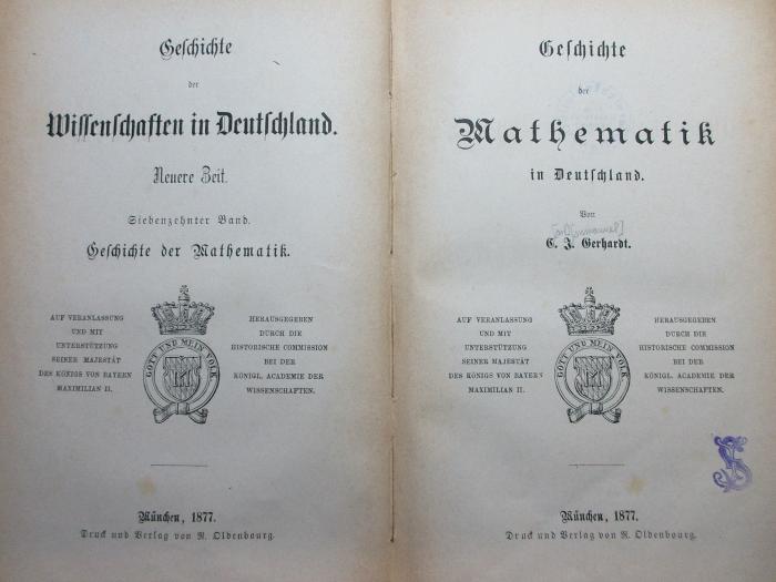 2 A 119-17 : Geschichte der Mathematik in Deutschland (1877)
