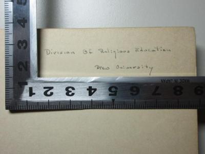 1 P 30 : The Jewish peace book for home and school (1932);- (Drew University), Von Hand: Autogramm; 'Division of Religious Education
Drew University'. 