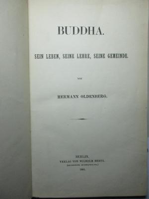 1 P 198 : Buddha : sein Leben, seine Lehre, seine Gemeinde (1881)