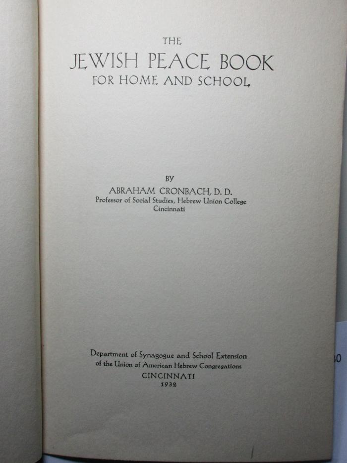 1 P 30 : The Jewish peace book for home and school (1932)