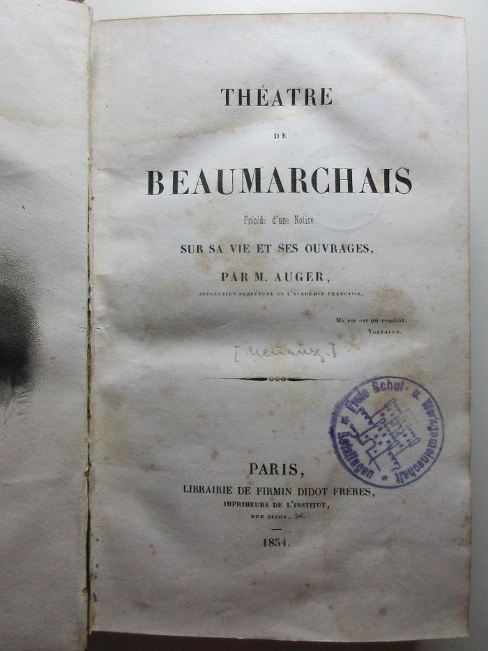 10 N 260&lt;*&gt; : Théátre de Beaumarchais (1854)