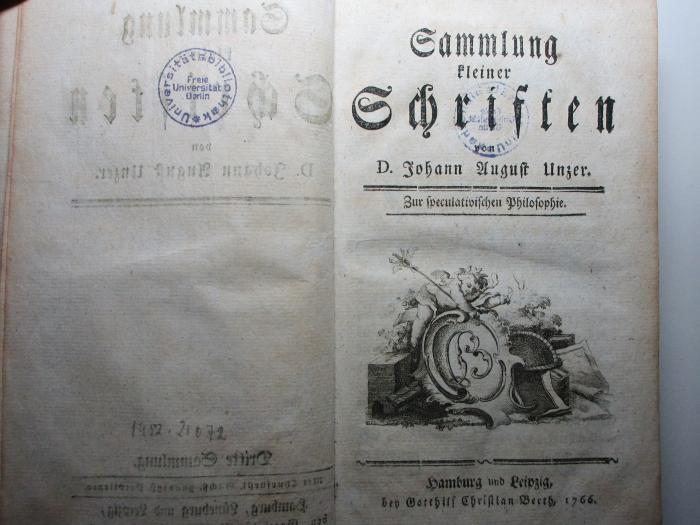 2 A 107-3 : Zur speculativischen Philosophie (1769)