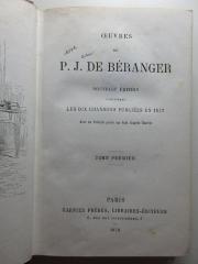 10 N 269&lt;*&gt;-1 : Oeuvres de P. J. de Béranger (1876)