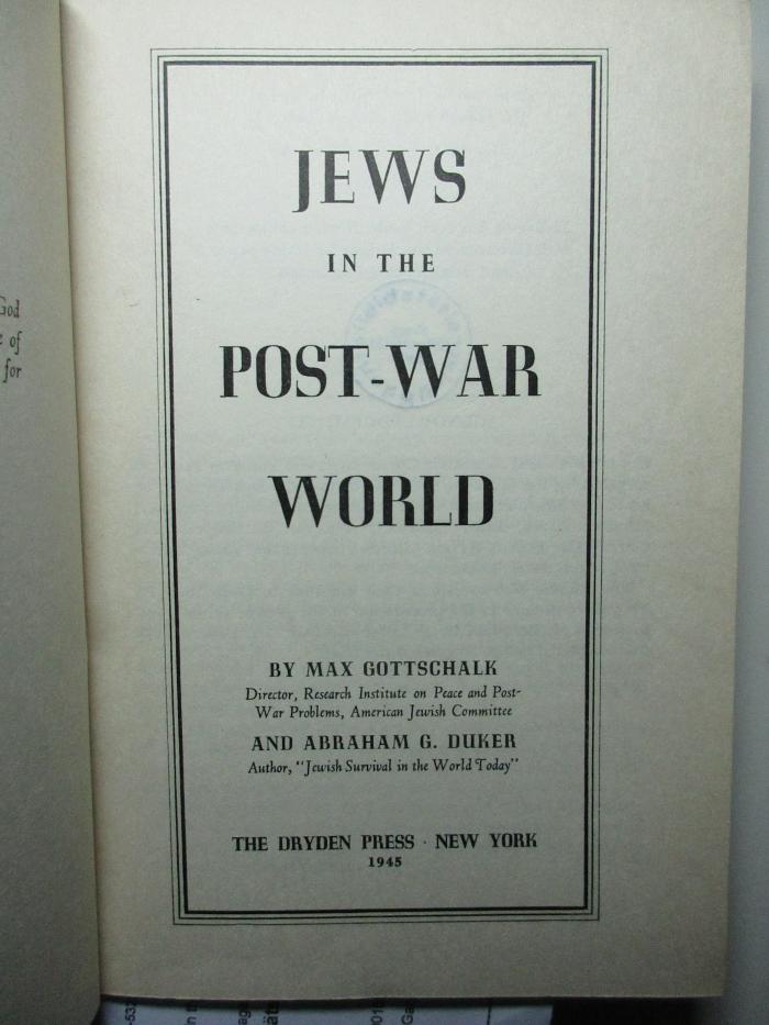 1 P 77 a : Jews in the post-war world (1945)