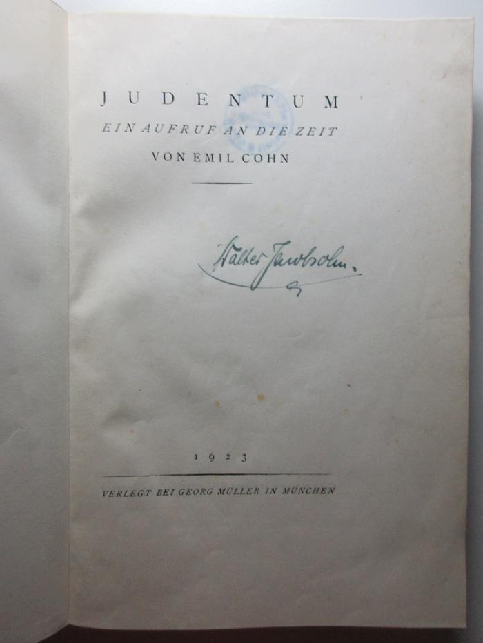 
10 P 133 : Judentum : ein Aufruf an die Zeit (1923)
