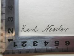 - (Nessler, Karl), Von Hand: Autogramm; 'Karl Nessler'. 
