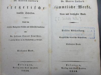 
17 B 1<a>-1,39 : Exegetische deutsche Schriften (1846)</a>