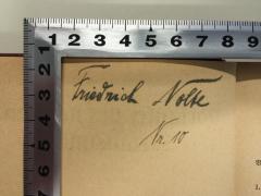 - (Nolte, Friedrich), Von Hand: Name, Nummer; 'Friedrich Nolte Nr. 10'. 
