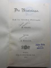 
10 Q 28 : Die Nialssaga (1878)