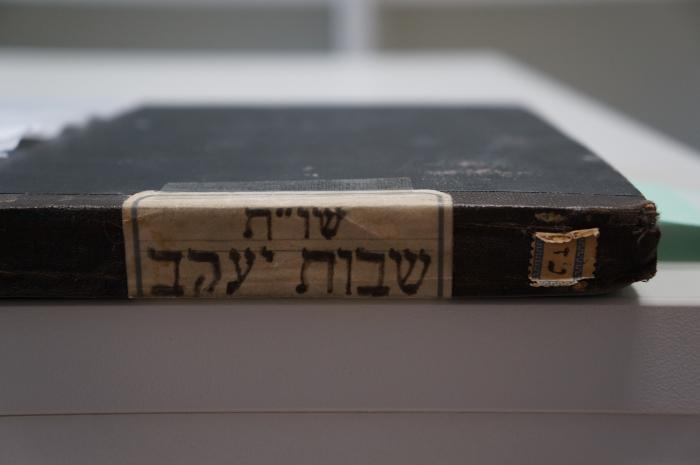 Asch7012 : ספר שאלות ותשובת שבות יעקב ([1709]);- (unbekannt), Etikett: Notiz; 'שו׳׳ת שבות יעקב'. ;- (unbekannt), Etikett: Nummer; 'נ׳׳ז

[57]'. 