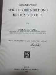 
10 S 108&lt;2&gt; : Grundzüge der Theorienbildung in der Biologie (1922)