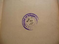 - (Bibliothek der Synagogen-Gemeinde Cöln), Stempel: Ortsangabe, Signatur, Name; 'Bibliothek der Synagogen-Gemeinde Cöln'. 