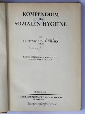 10 R 58&lt;3&gt; : Kompendium der sozialen Hygiene (1931)