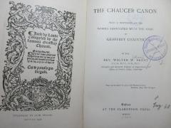 10 M 287 : The Chaucer canon : with a discussion of the works associated with the name of Geoffrey Chaucer (1900)
