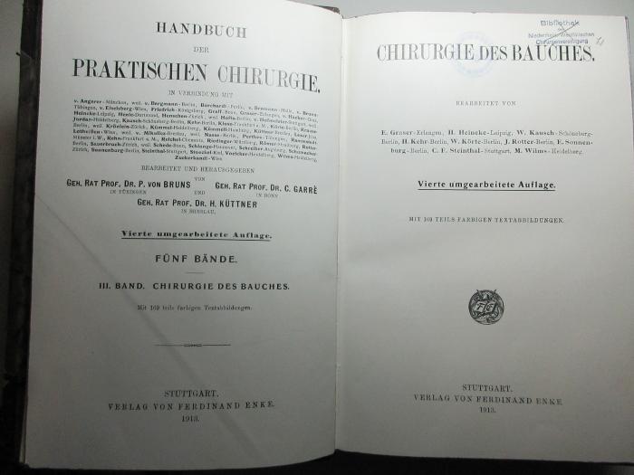 10 R 31&lt;4&gt;-3 : Chirurgie des Bauches (1913)