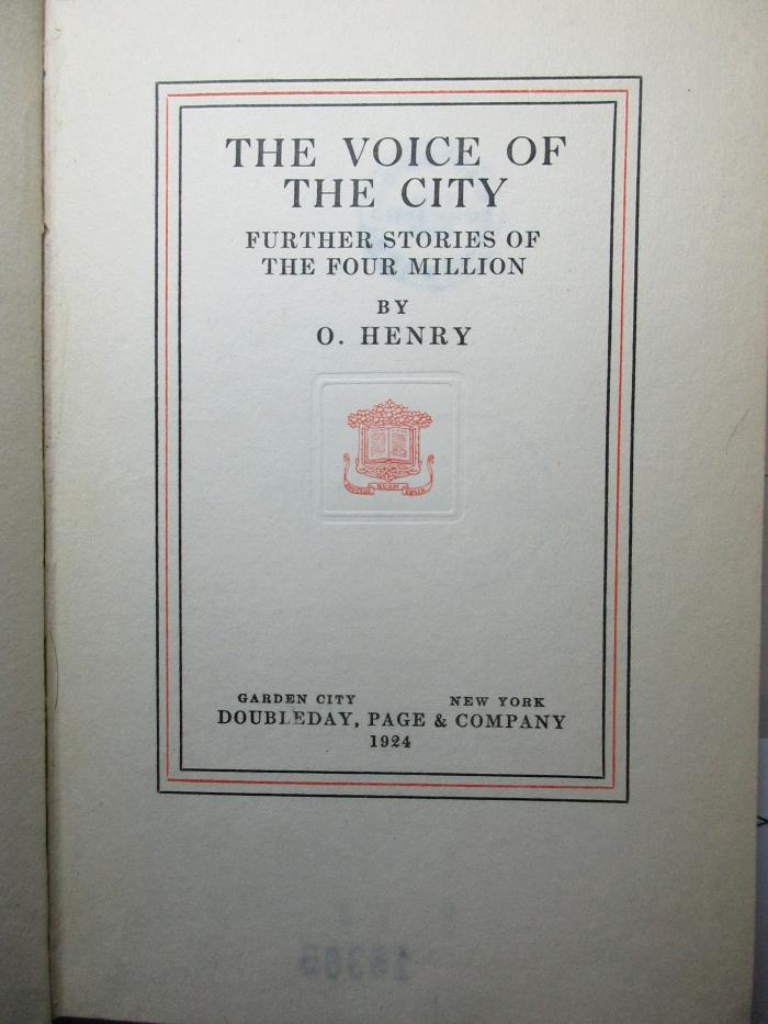 10 M 321&lt;*&gt; : The voice of the city : further stories of the four million (1924)