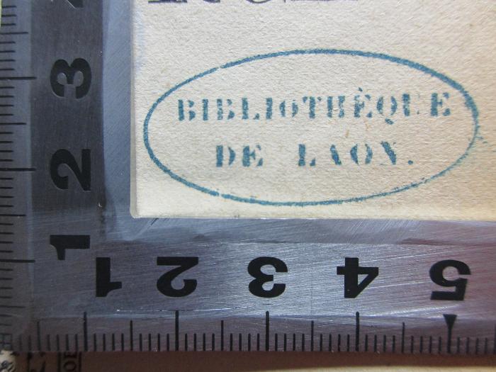 10 X 231 : Un divorce (1904);- (Bibliothèque Municipale (Laon)), Stempel: Name, Ortsangabe; 'Bibliothèque
de Laon.'. 