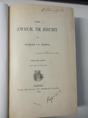 2 C 242&lt;3&gt;-1 : Der Zweck im Recht (1893)