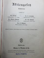2 C 276 : Aktiengesetz : Kommentar (1939)