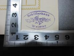 - (Schillerhaus Weimar), Stempel: Name, Abbildung; 'Schillerhaus Weimar'. 