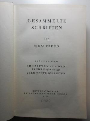 1 R 46-12 : Schriften aus den Jahren 1928 bis 1933. Vermischte Schriften (1934)