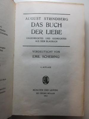 1 Q 17&lt;4&gt;-6,8 : Das Buch der Liebe : Ungedrucktes und Gedrucktes aus dem Blaubuch (1912)