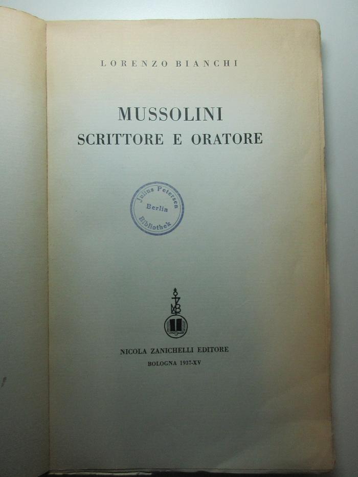 10 X 290 : Mussolini : scrittore e oratore (1937)
