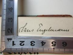 - (Engelmann, Hans), Von Hand: Autogramm; 'Hans Engelmann'. 