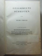 1 R 46-8 : Krankengeschichten. Bruchstück einer Hysterienanalyse. Anlayse der Phobie eines fünjährigen Knaben. Über einen Fall von Zwangsneurose. Psychoanalytische Bemerkungen über einen autobiographisch beschriebenen Fall von Zwangsneurose. Aus der Geschichte einer infatilen Neurose (1924)