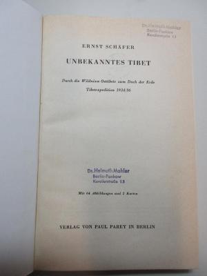 10 X 548&lt;20&gt; : Unbekanntes Tibet : durch die Wildnisse Osttibets zum Dach der Erde : Tibetexpedition 1934/36 (1937)
