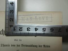 - (Levy, Max), Stempel: Name; 'Max Levy'. 