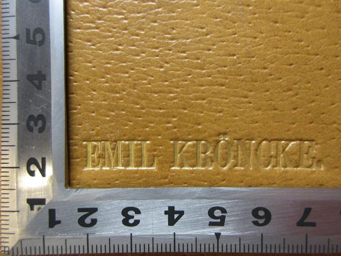 1 S 8&lt;11&gt;-3 : Das Liebesleben in der Natur : eine Entwickelungsgeschichte der Liebe (1905);- (Kröncke, Emil), Prägung: Name; 'Emil Kröncke.'. 