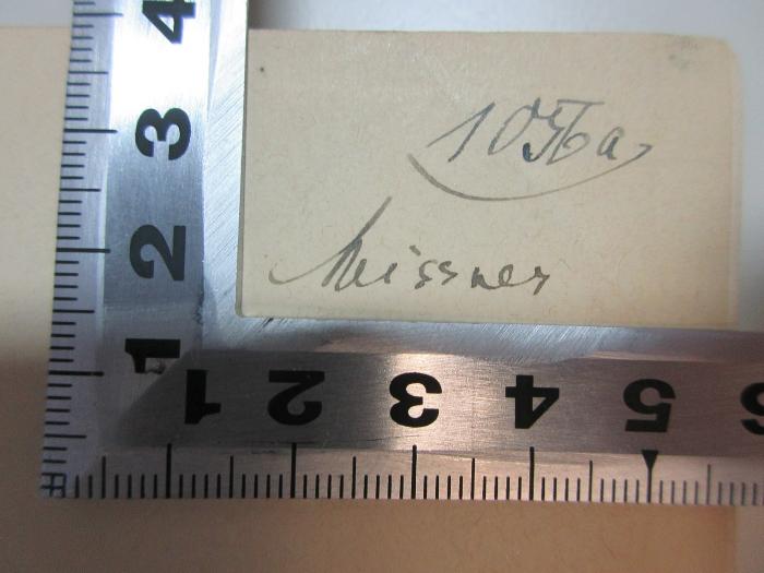 2 A 188-1 : Erinnerungen, Reden und Studien (1905);-, Von Hand: Autogramm; 'Heissner[?]'