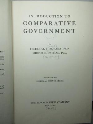 2 C 433&lt;2&gt; : Introduction to comparative government (1939)