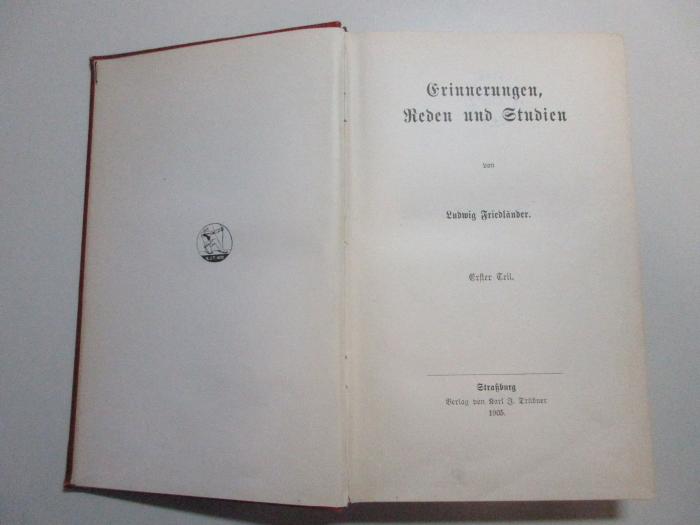 2 A 188-1 : Erinnerungen, Reden und Studien (1905)