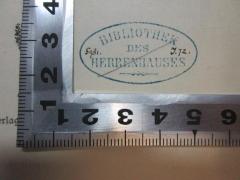 - (Preußen. Herrenhaus. Bibliothek), Stempel: Name, Berufsangabe/Titel/Branche; 'Bibliothek 
des
Herrenhauses'.  (Prototyp)