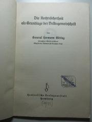 11 C 286 : Die Rechtssicherheit als Grundlage der Volksgemeinschaft (1935)