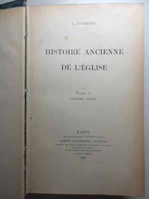 11 B 234&lt;3&gt;-1 : Histoire ancienne de l'Église (1907)