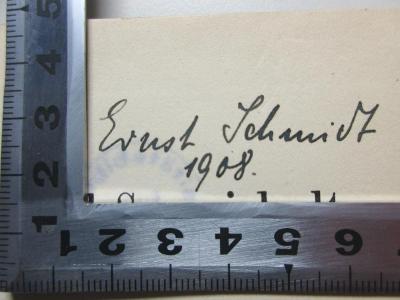 - (Schmid, Ernst), Von Hand: Autogramm, Datum; 'Ernst Schmidt
1908.'. ;11 B 105&lt;2&gt; : Mönchtum und Sarapiskult : eine religionsgeschichtliche Abhandlung (1903)