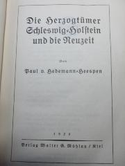 11 F 390 : Die Herzogtümer Schleswig-Holstein und die Neuzeit (1926)